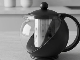 Tetera vidrio redonda con infusor